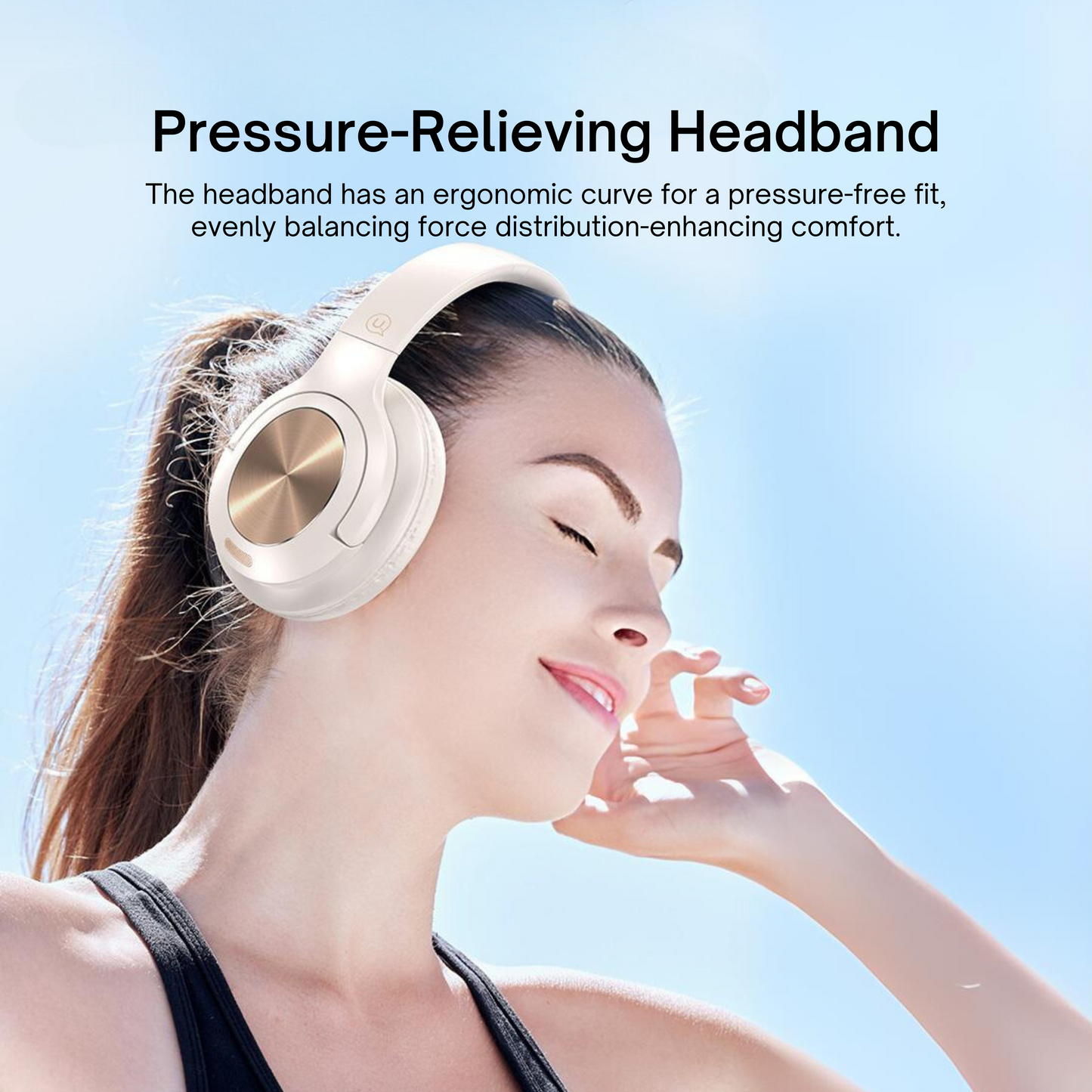 Gym Headphones made from Pressure-Relieving Headband