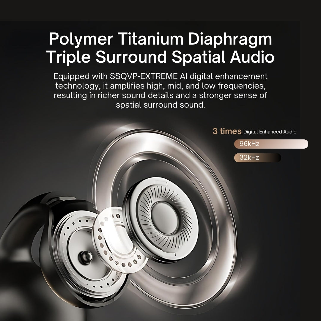 Open Ear Headphones Titanium Diaphragm