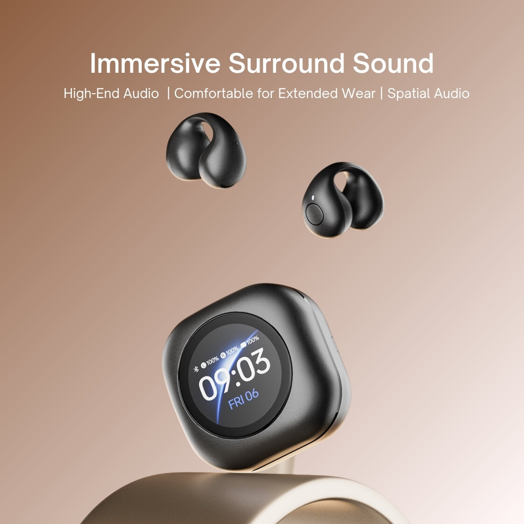 Immersive surround sound open ear headphones with spatial audio