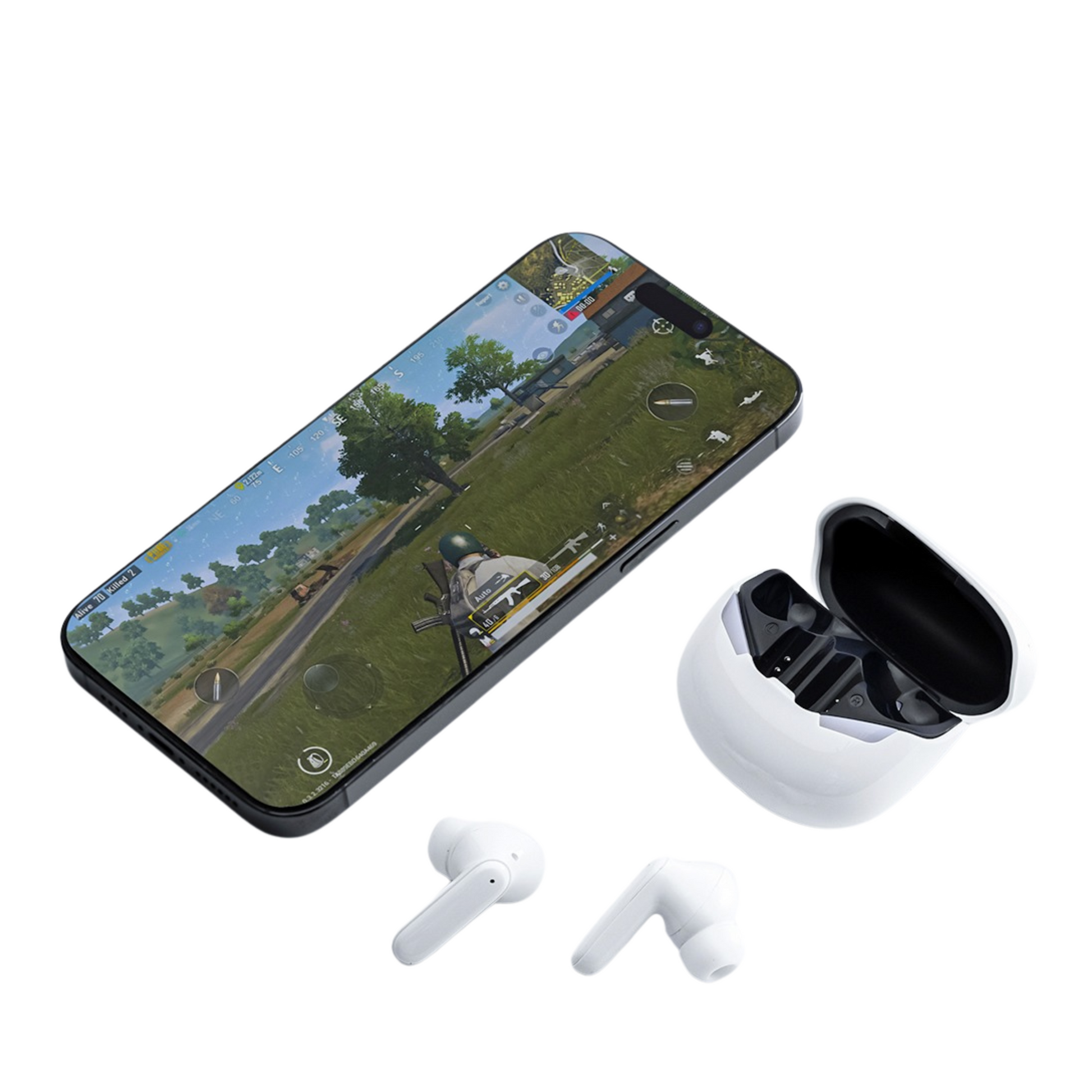 High-quality sound from gaming wireless earbuds in use.