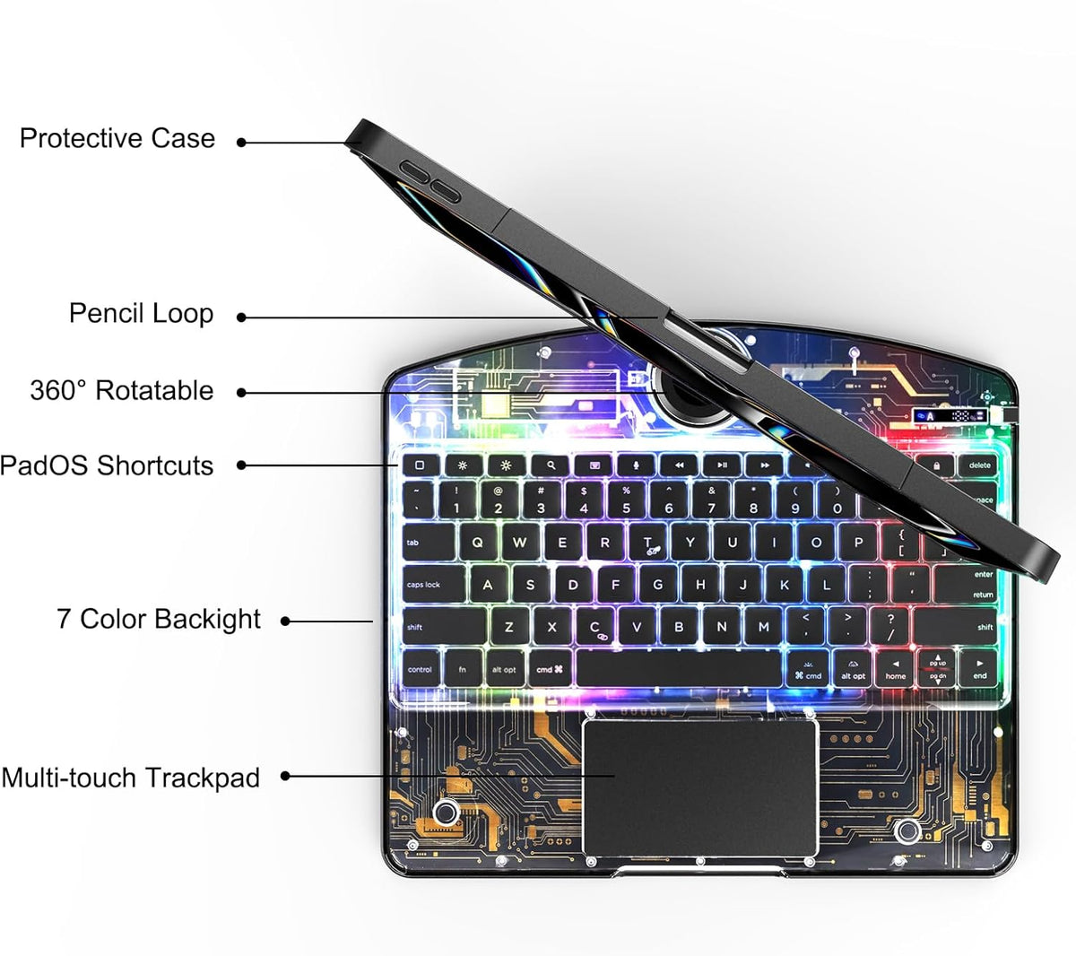 Transparent 360° iPad Keyboard Case – Mave